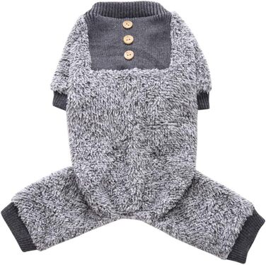 Піжама для собак Oncpcare з флісу, теплий халат для собак, комбінезон, сорочка, 100% бавовна, одяг для маленьких собак та котів (сірий, L)