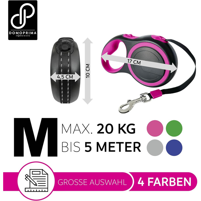 Нашийник для собак DOMOPRIMA: 3 розміри (S, M), 4 кольори (сірий, блакитний, зелений, рожевий). Міцний та безпечний нашийник для вашого улюбленця. Рефлекторна стрічка.