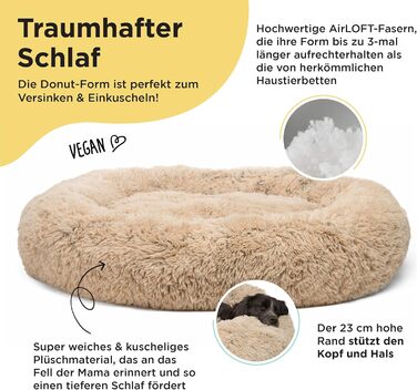 Круглий лежак для собак та котів Best Friends by Sheri - заспокійливий, 91x91 см, Taupe (бежевий)