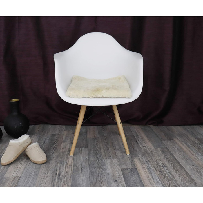 Крісло-подушка з натуральної овечої вовни мериноса Reissner | 40x40 см | Гобі | для авто, крісла, візка, кота