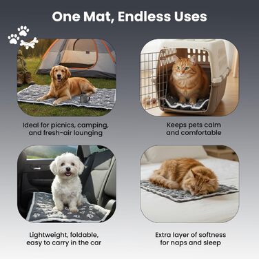 Килимок для собак та котів PetMat з органічної бавовни, двосторонній, безшовний, м'який 3D-в'язаний, 40.6 x 61 см, Charcoal Harbor Mist