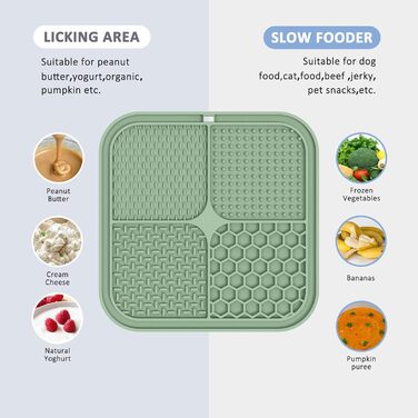 Килимок для собак з присосками, 2 шт. - повільне годування, зменшення тривоги та нудьги, ідеально для дресирування, 21.6 x 21.6 см