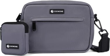 Сумка для ласощів для собак COOWONE - водонепроникна сумка для прогулянок з диспенсером для собачих екскрементів (світло-сіра)