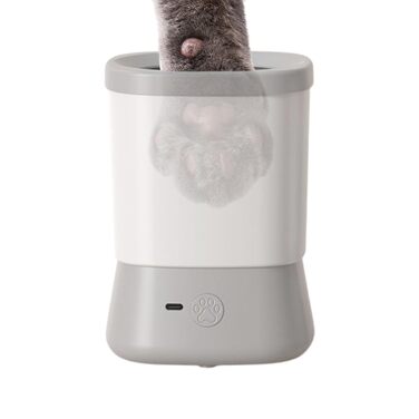 Мийка для лап собак, портативна, двошвидкісна, анти-розбризкування, для подорожей та кемпінгу (сіра)