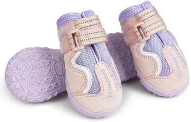 Чоботи для собак Truelove, водонепроникні, з світловідбиваючими ремінцями, зелені (4 шт., 4 розміри), рожеві