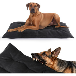 Міцне собаче ліжко MABOZOO – незнищенна підстилка для собак, довговічне, для агресивних жувальників, знімні та миючі матраци, чорне, 43,2 x 58,4 см, розмір 43 x 58 x 3 см