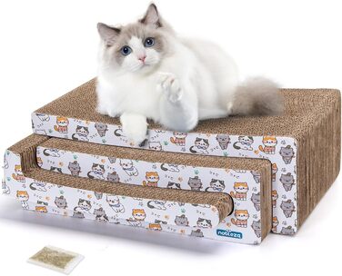 Кігтеточка для котів Nobleza Katze Kratzbrett 3 в 1 з котячою м'ятою, з екологічного картону, 43x24x15 см
