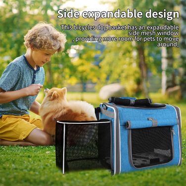 Велосипедний кошик для собак, переноска для тварин на велосипед, регульована сумка з вентиляцією для транспортування, прогулянок, кемпінгу, велопоходів та піших прогулянок