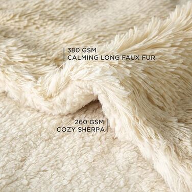 Водонепроникний коврик для собак BEDSURE, 80 x 100 см - м'який, плюшевий, для собак середніх порід, миючий, захисний, підходить для собак та котів, кремовий колір