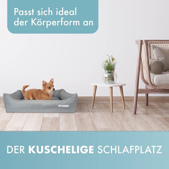 Ліжко для собак з віскоеластичним матрацом - зручне собаче ліжечко - якісне собаче ліжко - ліжко для собак, що береже суглоби - міцна собача підстилка - чорного кольору - розмір L - 115 x 85 см