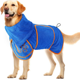 Рушник для собак SlowTon: суперпоглинаючий халат для висушування після купання, плавання, прогулянки. L, блакитний