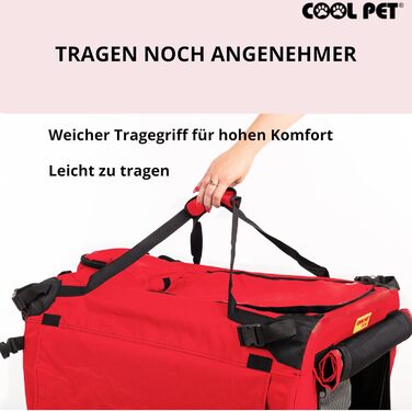 Червона складана переноска для собак 91x64x64 см 2XL, автопереноска, переноска-будка