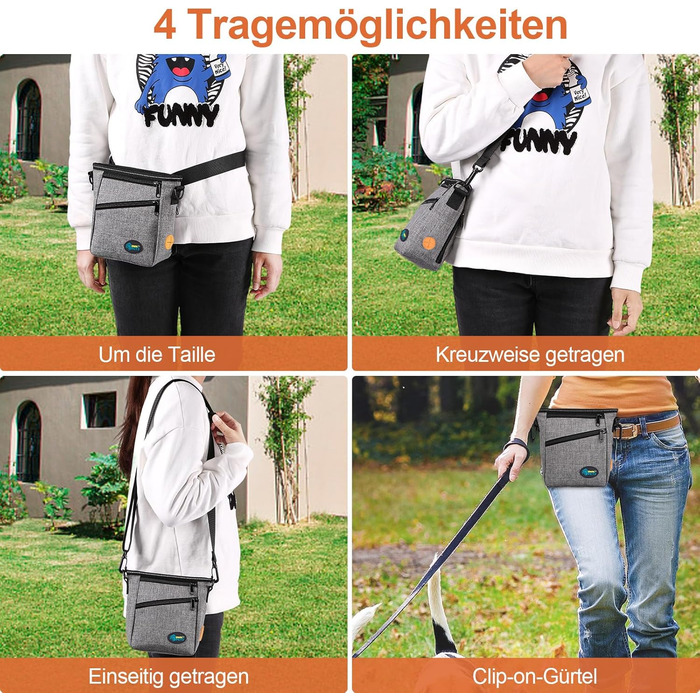 Сумка для ласощів Ownpets для собак, сумка для дресирування, зручна та функціональна, сіра