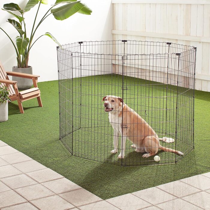 Клітка-вольєр для собак та інших тварин Amazon Basics, металева, складна, 91 x 122 см