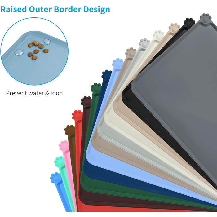 Силіконовий килимок для годування собак та котів AUDWUD, водонепроникний, антиковзкий, 87x58 см, колір Шiefer