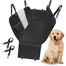 Захист для заднього сидіння авто для собак - водовідштовхуючий, антикіготок, універсальний, з боковими захистами та віконцем - чорний