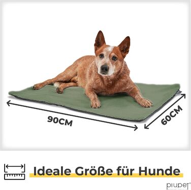 Самогріюча ковдра для собак PiuPet® 90x60 см. Тепла, фланелева ковдра на диван для собак. Зелена