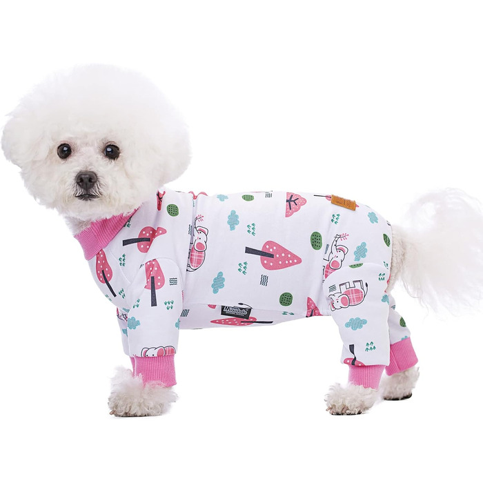 Білий новорічний костюм для собак, піжама для маленьких та середніх собак, дівчаток та хлопчиків, смішний одяг для тварин, кота або собаки, рожевий