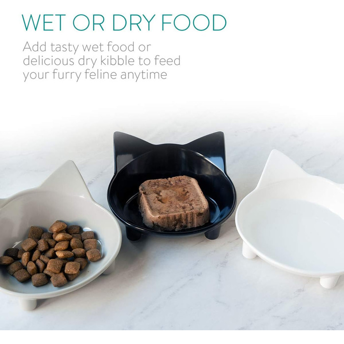 Набір мисок для котів Navaris (3 шт.) - антиковзаючі, 210 мл, для води та корму, миється в посудомийній машині