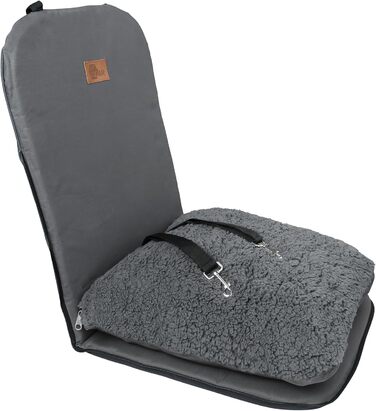 Автокрісло для собак GEAR Frontera – ортопедичне ліжко/кошик для собак, з ременем безпеки, знімний чохол, для маленьких та середніх собак, на передні та задні сидіння, з м'якого тедді