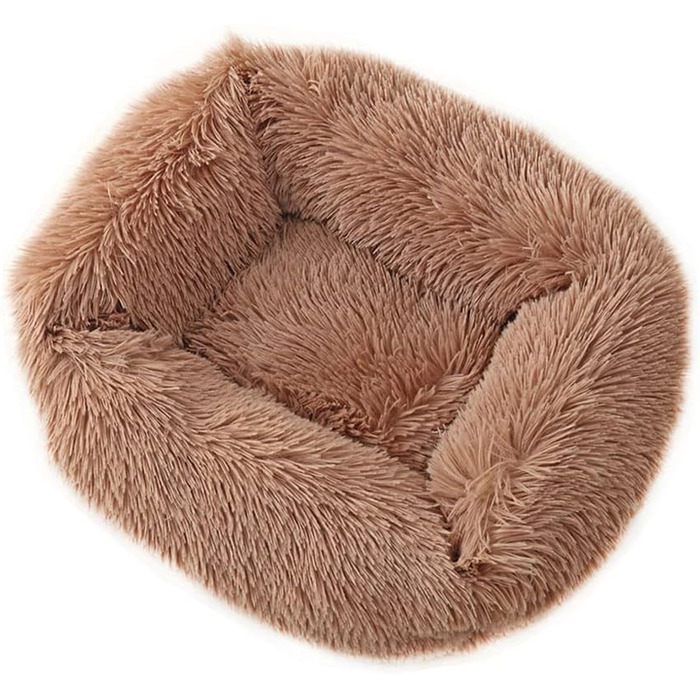 М'яке ліжко-лежанка для собак та котів Chickwin, Donut, тепла, плюшева, зелено-блакитна, XS (43x35x20 см)