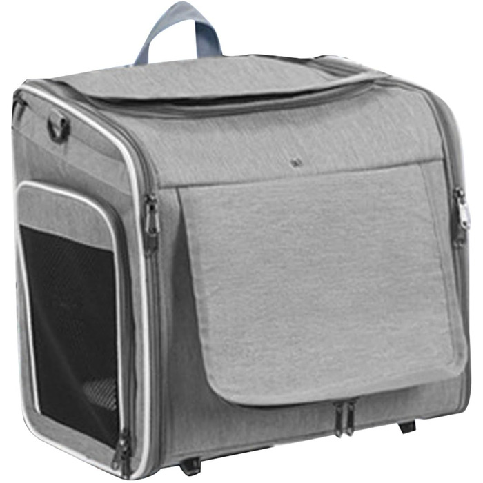 Клітка-переноска для тварин на велосипед Asixxsix, розширювана, складна, для собак та котів до 8 кг (сіра)