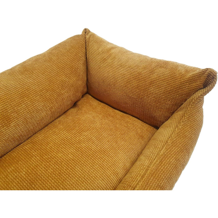 Ортопедичне ліжко для собак, сумісне з великими, середніми та маленькими породами, жовто-гірчичний колір, миється, розмір S (60x40x15 см)