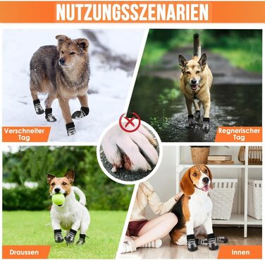 Зимові чоботи для собак, 2 шт. Водонепроникні чоботи для собак з теплим флісом, високий дизайн, антиковзкі, з відбиваючим кріпленням на липучці, розмір 1