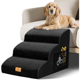 Сходинки для собак - 3 сходинки, водонепроникні, з високощільної губки, знімні, для диванів та ліжок, сірі (чорні)