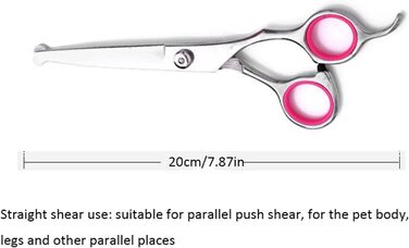 Набір ножиць для грумінгу собак та котів: прямі, зігнуті, з нержавіючої сталі
