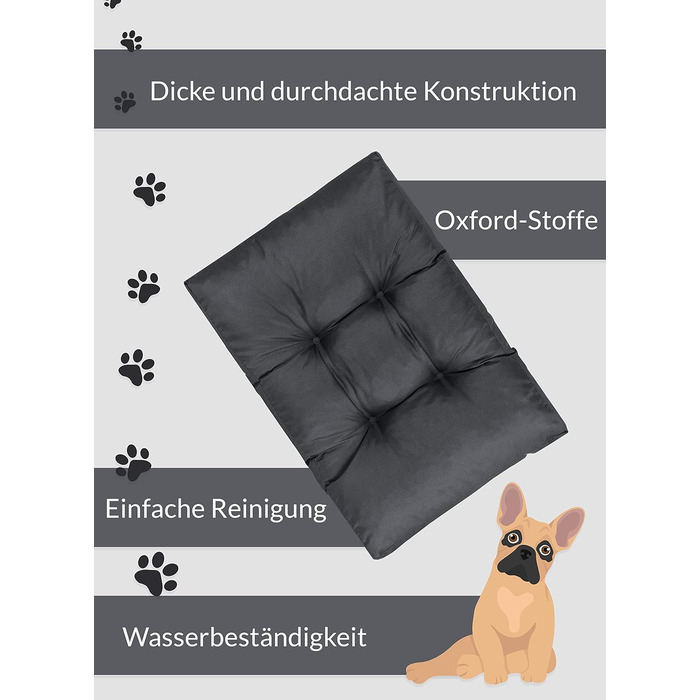 Лежанка для собак у трьох розмірах M, L, XL, 10 см заввишки, м'яка підстилка для собак, 100% Оксфорд-поліестер, легко миється