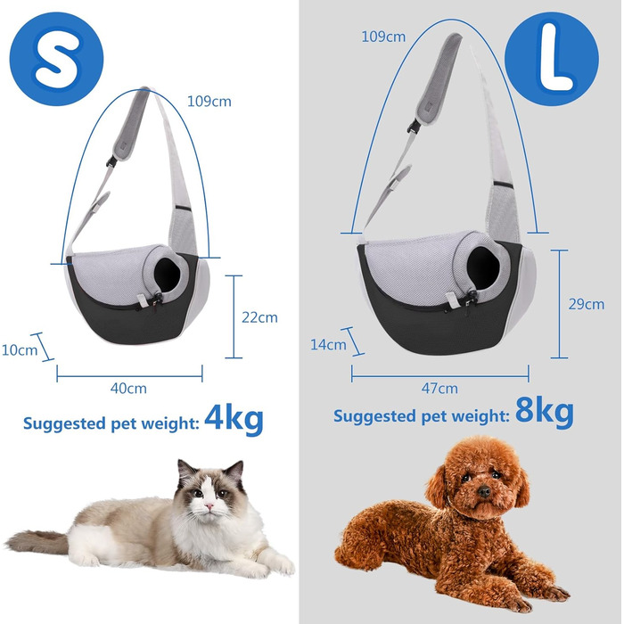 Сумка-переноска для собак PETCUTE, чорна, до 4 кг