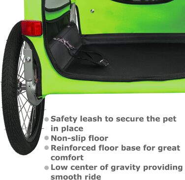 DOGGYHUT® Tobi - великий велопричіп для собак, 35 кг, зелений