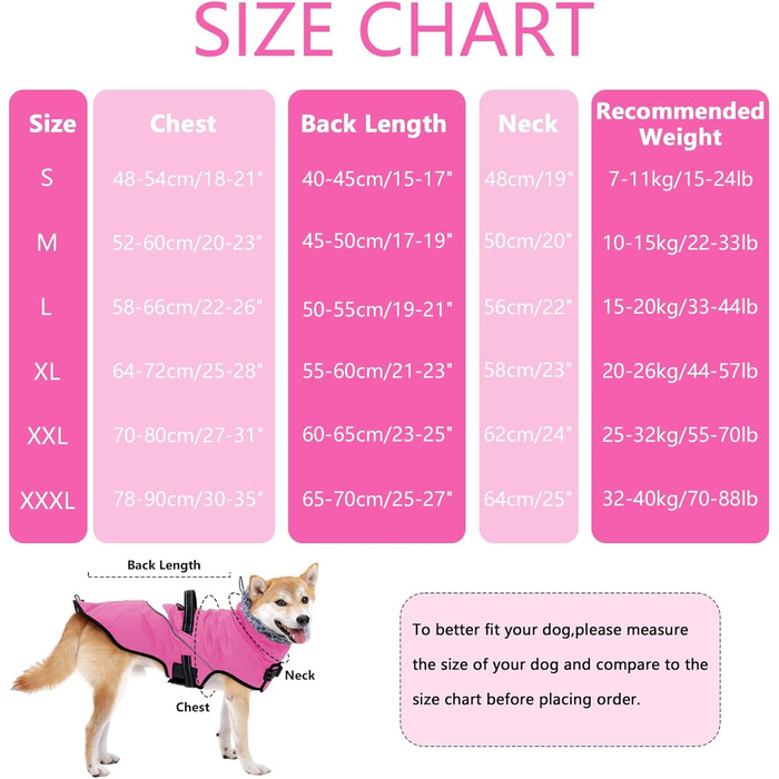 Водонепроникний собачий плащ IANZIMAU з шлейкою, зимовий, флісовий, з відбиваючими елементами, для маленьких, середніх та великих собак, сіро-зелений (M, Рожевий)