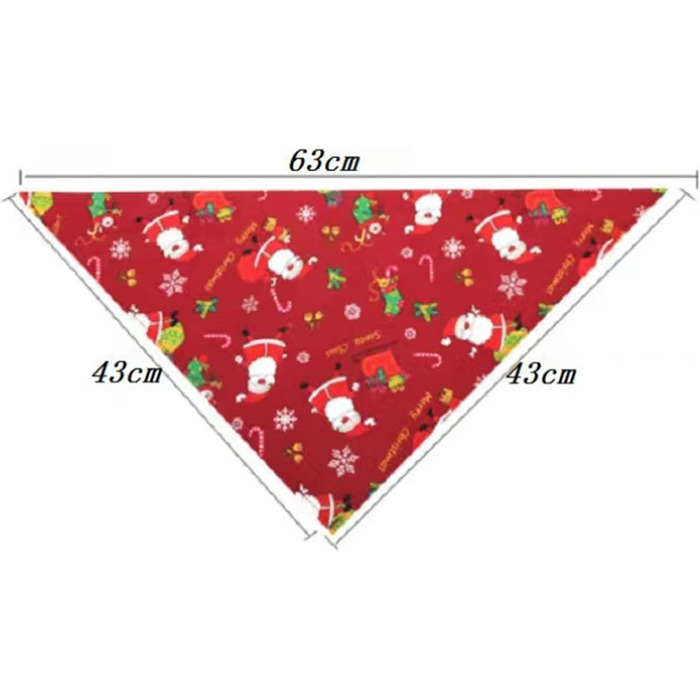 Набір з 2 шт. великих трикутних нашийників та шарфів для тварин - Різдво, собаки, коти, подорожі