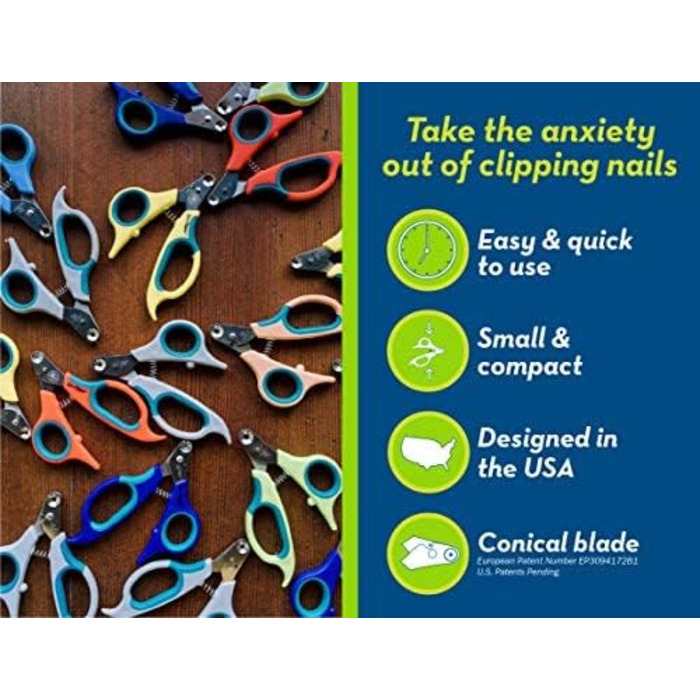 Кліпер Zen Clipper для обрізання кігтів домашніх тварин: безпечний, обрізає лише кінчик кігтя, фіолетовий, 2 мм