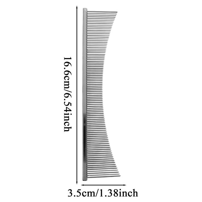 Гребінець для собак та котів Flohkamm - щітка для догляду за шерстю, аксесуари для тварин, для довгошерстих порід, щоденне використання, сезон линьки, для цуценят, сріблястого кольору