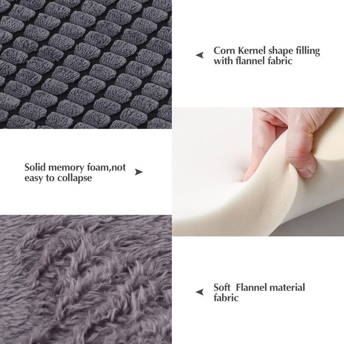 Ортопедичний лежак для собак BVAGSS, м'який килимок для собак, теплий лежак для собак маленьких, середніх та великих порід, XH079 (91x58x4 см, світло-сірий)