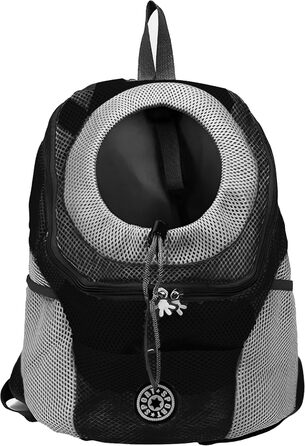 Рюкзак-переноска для собак і котів, чорний, до 10 кг, для подорожей та активного відпочинку