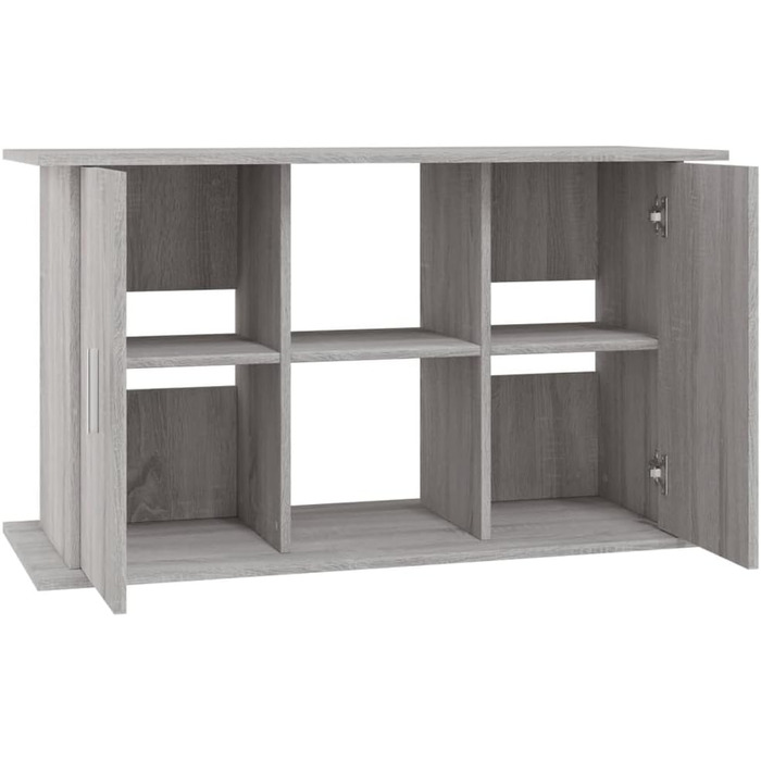 Тумба для акваріума Homgoday з полицями та відсіками, сірий Sonoma, 101x41x58 см, ДСП