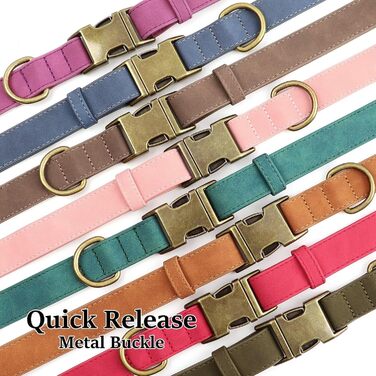 Нашийник для собак Didog з м'якої PU-шкіри, фіолетовий, розмір L (38,1-48,3 см), зручна застібка, для великих собак, для щоденних прогулянок