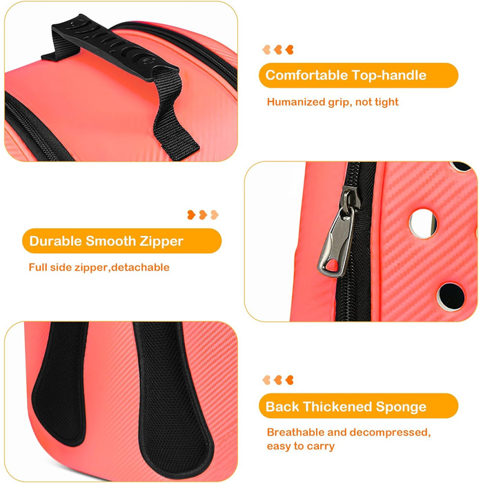 Рюкзак-переноска для кота/цуценя ALLSOPETS Bubble, рожевий. Знімна підстилка, для подорожей, прогулянок