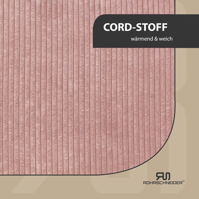 Ляжка для собак | для маленьких собак | з подушкою Cord | знімний чохол | з мискою для корму (55 x 42 см, пудрово-рожевий)