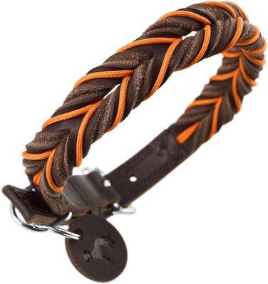 Ошейник HUNTER Solid Education Cord, темно-коричневий/помаранчевий, розмір 55