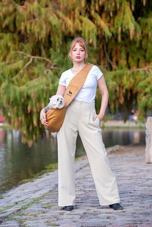 Трансформер для собак Noah & Paw: переноска для маленьких собак до 10 кг з регульованим плечовим ременем та м'яким хутром, 3 ступені безпеки, веганська шкіра