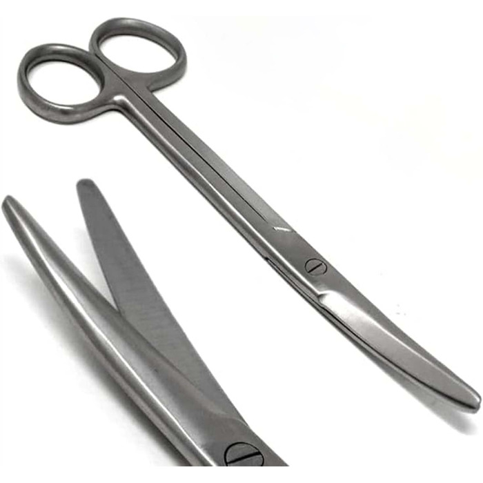 Хірургічні ножиці для перев'язки - 17 см, вигнуті, тупі кінці, з нержавіючої сталі (Mayo)