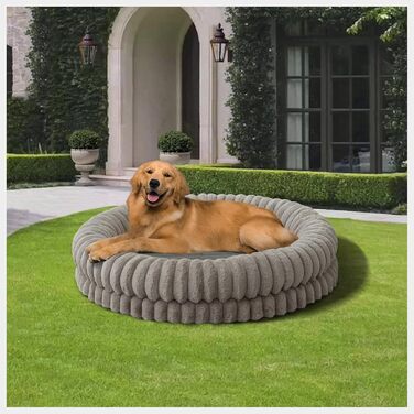 Кругле ортопедичне ліжко для собак BALANCE, для маленьких собак, кошенят та цуценят, з неслизьким дном, 60х60 см, колір: вівсянка