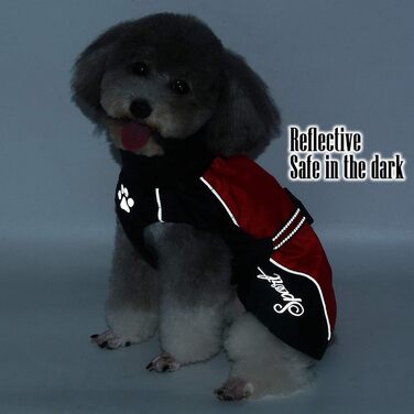 Водонепроникний дощовик для собак середніх та великих порід Zunea, відбиваючий, легкий, вітронепроникний, з підкладкою з сітки, захист від дощу, одяг для активного відпочинку, прогулянок, зеленого кольору, 3XL, 7XL (1 шт), червоний