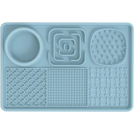 Килимок для собак та котів з силікону з присосками, антипригарний, для ласощів та розваг (Блакитний)