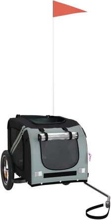 Ферштеніт Причіп для велосипеда, переноска для собак, 30 кг, сірий (124 x 53 x 53 см)